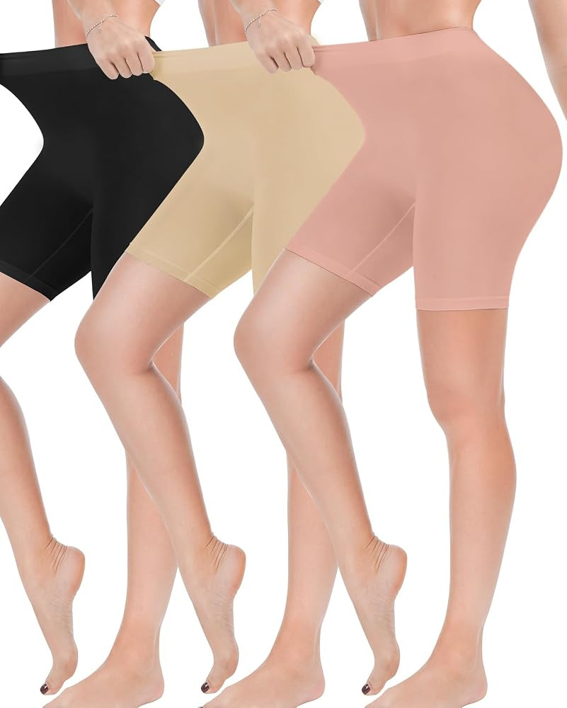 3 Pack Slip Shorts for Under Dresses Women Anti Chafing Shorts | Amazon (US)