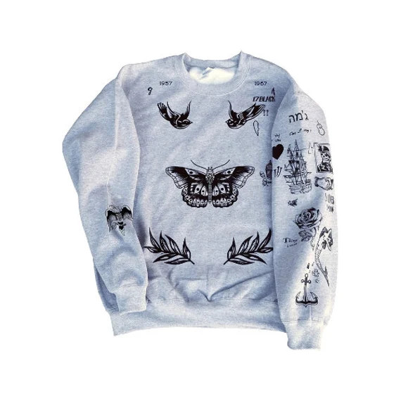 Designer Inspired Updated Tattoos Sweatshirt | Etsy | Etsy (US)