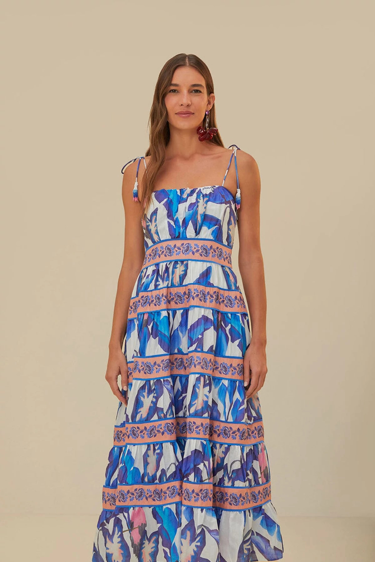 Off-White Blue Foliage Midi Dress | Everything But Water