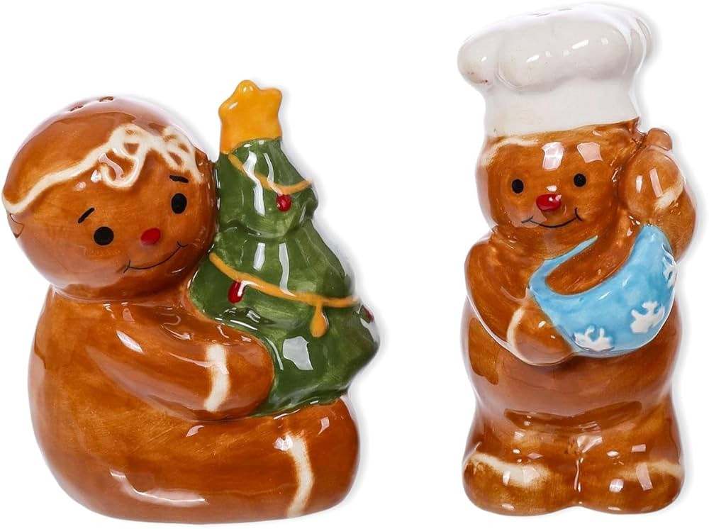 The Bridge Collection 4" Christmas Gingerbread Men Baking Salt & Pepper Shaker Set - Festive Chri... | Amazon (US)