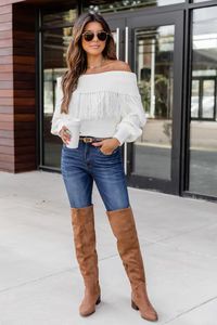 Go Your Own Way Fringe Sweater Cream | The Pink Lily Boutique