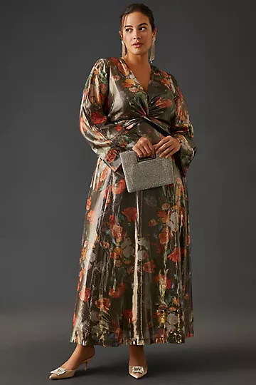 Caballero Deep V-Neck Maxi Dress | Anthropologie (US)