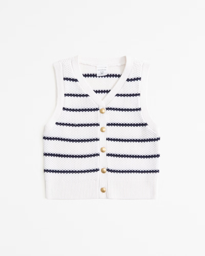 girls button-through sweater vest | girls tops | Abercrombie.com | Abercrombie & Fitch (US)