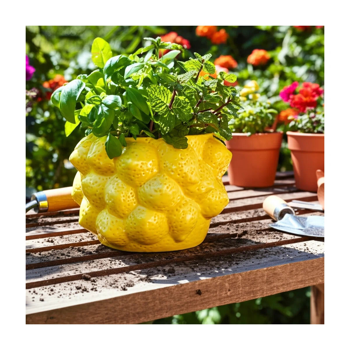 Winston Porter Textured Stoneware Ceramic Planter With Sculpted Bulbous Design And Integrated Dra... | Wayfair North America