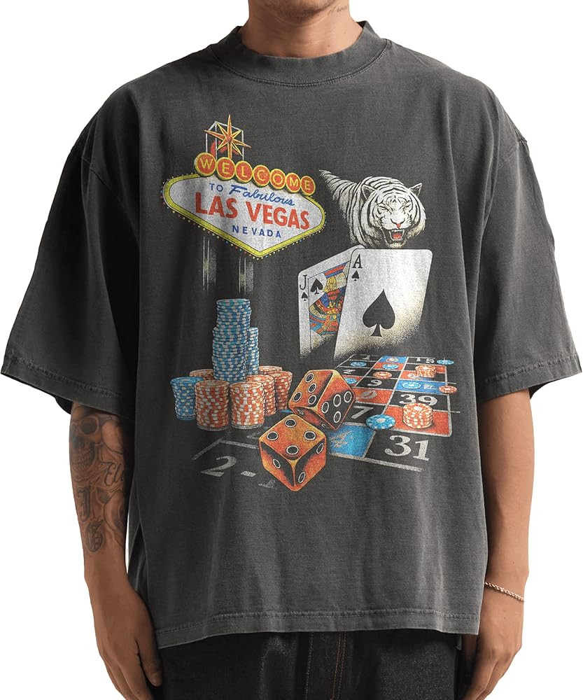 Shaka Wear Designer Tshirt - Faded Heavyweight Oversized Drop-Shoulder Boxy Tee for Men & Women | Amazon (US)