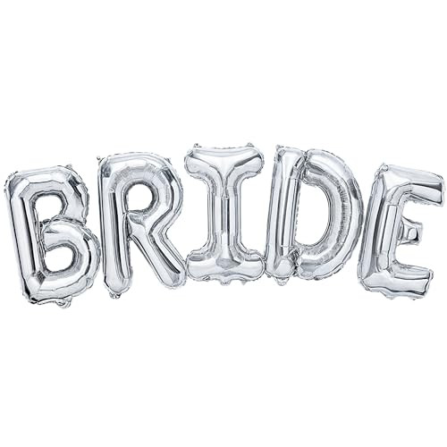 KatchOn, Giant Bride Balloons Silver - 40 Inch | Bachelorette Party Decorations | Silver Bride Balloons for Bridal Shower Decorations | Bridal Shower Balloons | Bachelorette Balloons | Amazon (US)