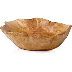 Irregular Wooden Bowls for Decor, Unique Hand Carved Decorative Farmhouse Wooden Fruit Bowls, Lar... | Amazon (US)
