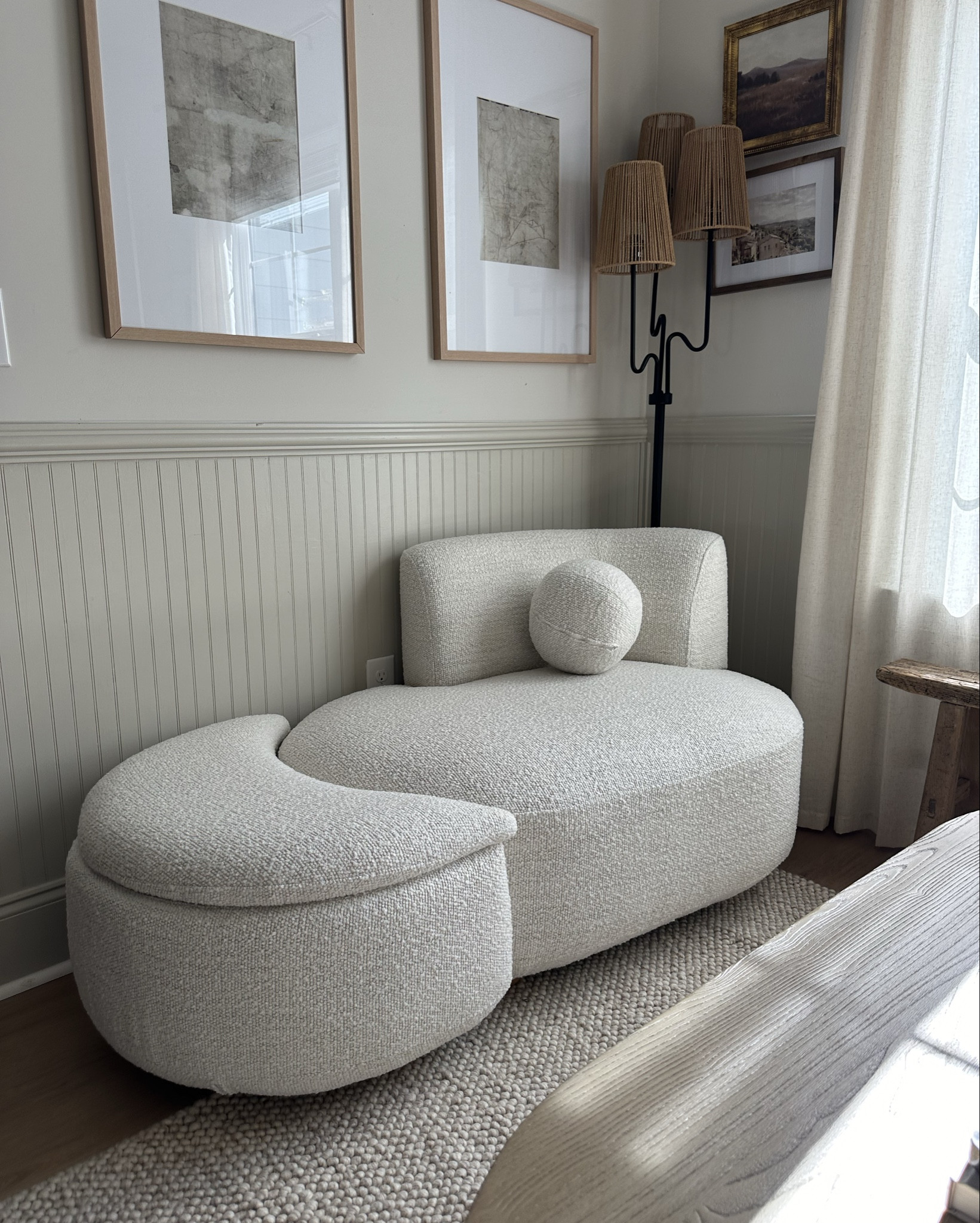 Walmart boucle accent chair with storage ottoman! The best chair for empty corners
Day bed chairs accent chaise ottomans storage hack 

#LTKStyleTip #LTKFindsUnder100 #LTKHome