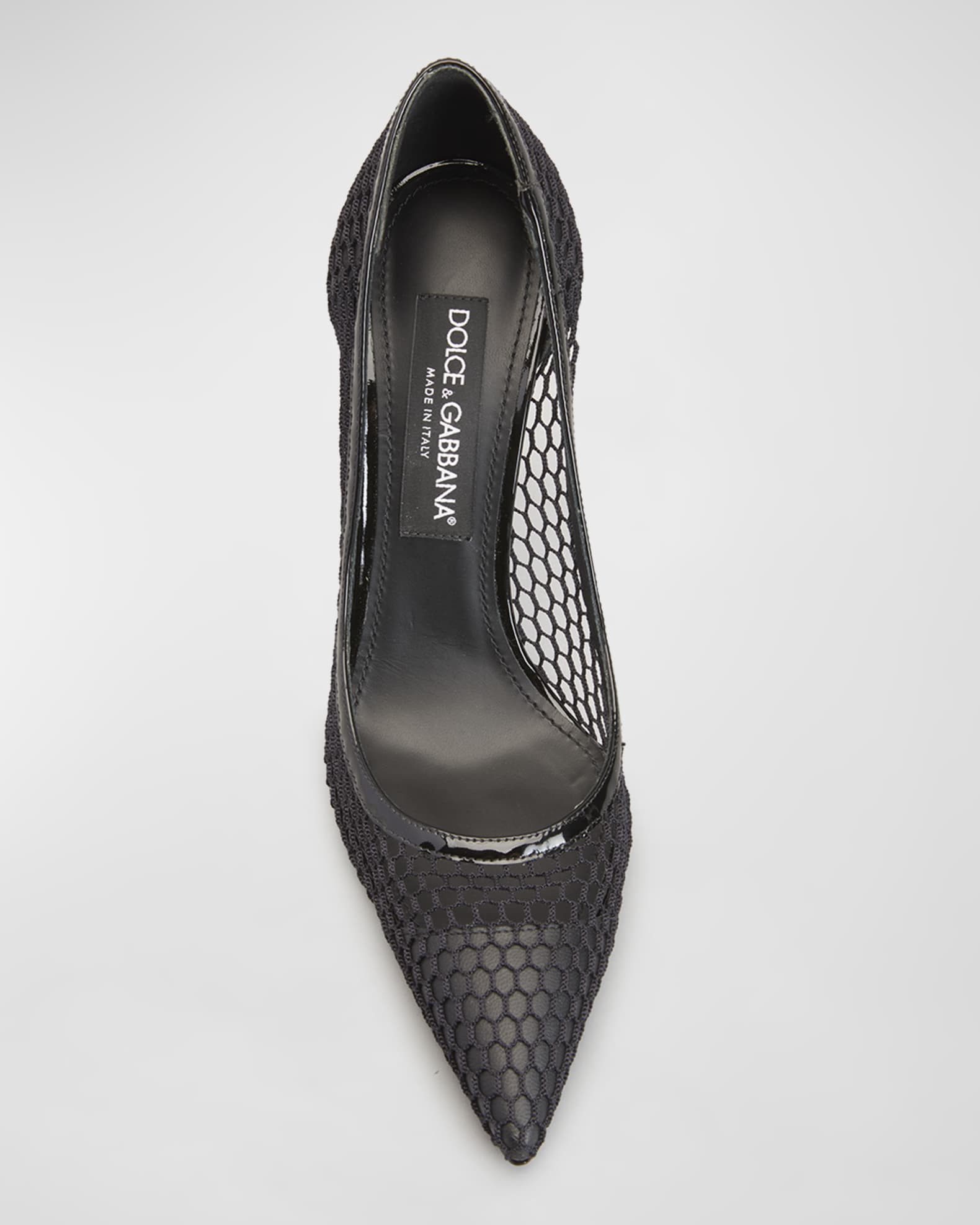 Dolce&Gabbana Vernice Netted Pumps | Neiman Marcus