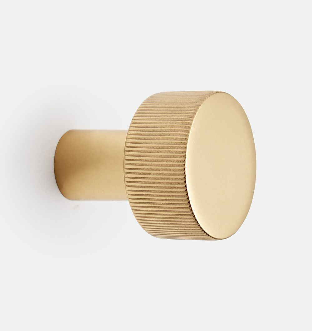 West Slope Knurled Hook, Aged Brass | Rejuvenation