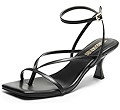 DREAM PAIRS Women's kitten Low Strappy Lace Up Heels for Women Open Square Toe Thong Ankle Strap ... | Amazon (US)