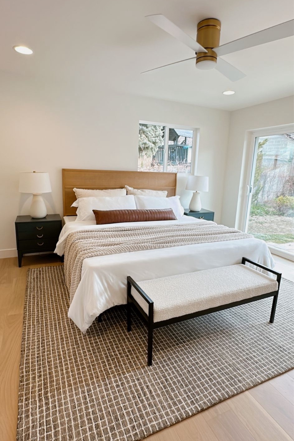 We’re just a little obsessed with this rug 🤍 

Bedroom, bedding, end of bed bench, upholstered bench, headboard, nightstand, throw pillow, lumbar, area rug, home staging 

#LTKMostLoved #LTKhome #LTKstyletip