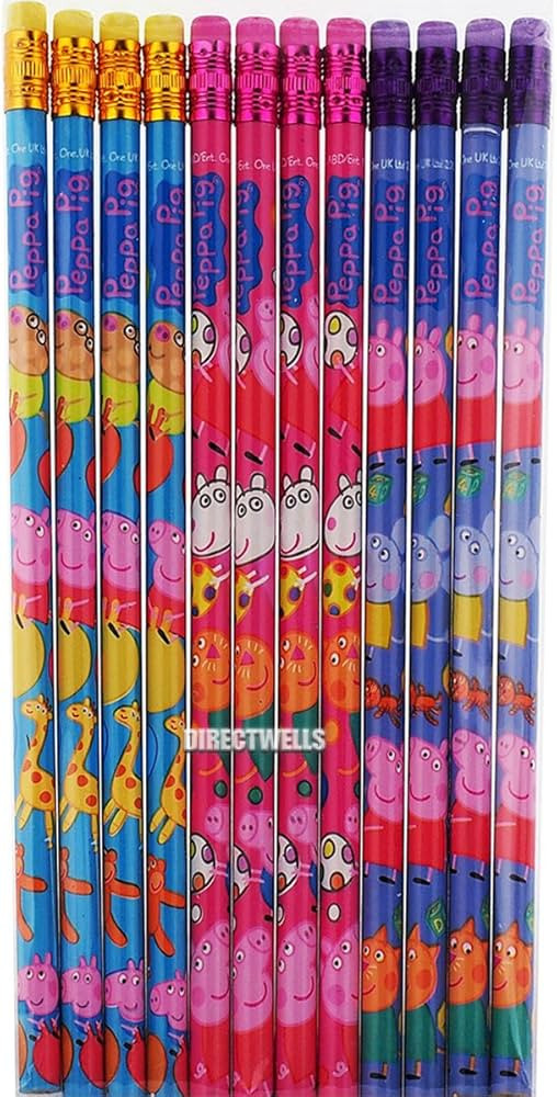 Peppa Pig Character Authentic Licensed 12 Wood Pencils Pack | Amazon (US)