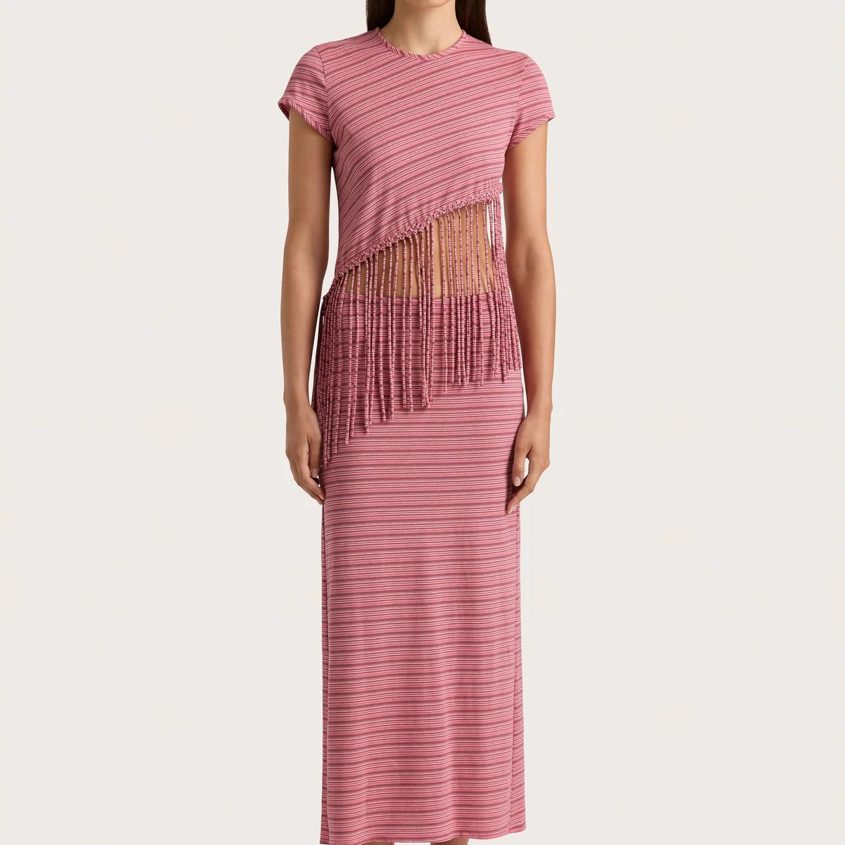 Maceio T-Shirt Vermillion Stripe - Final Sale | Faithfull (AU)