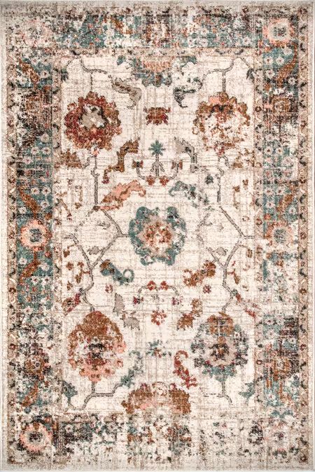 Beige Vintage Autumn 8' x 8' Area Rug | Rugs USA