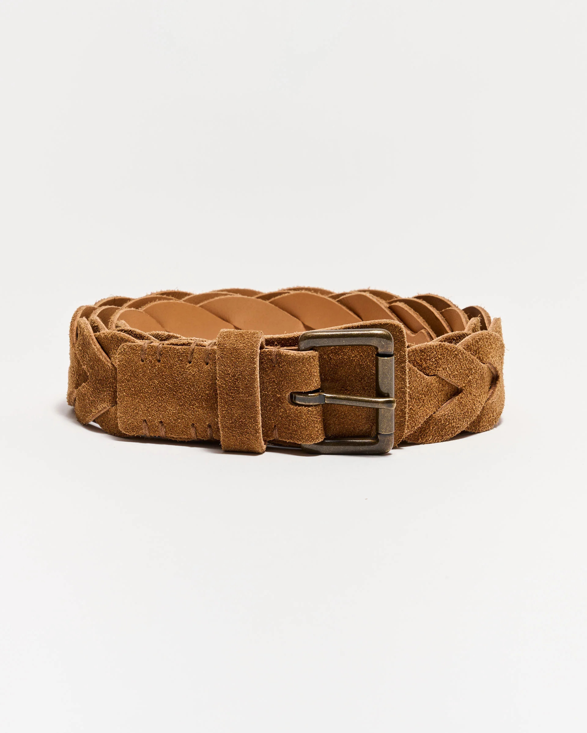 Billy Reid Suede Braided Belt, Light Brown | Billy Reid