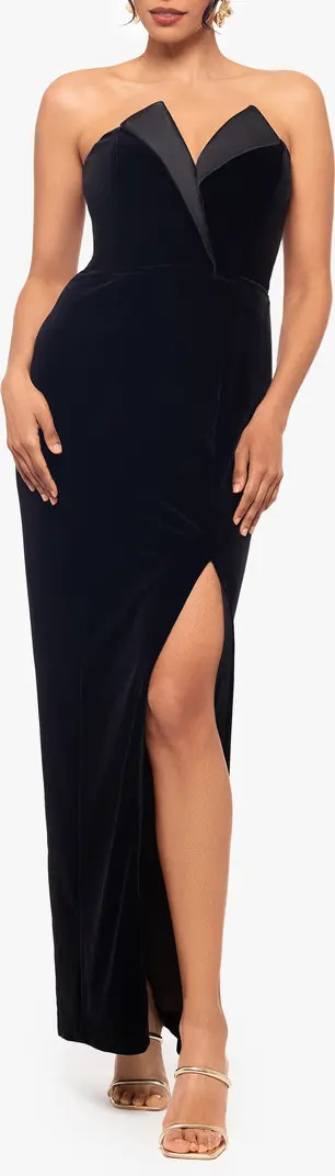 Velvet Strapless Tuxedo Gown | Nordstrom