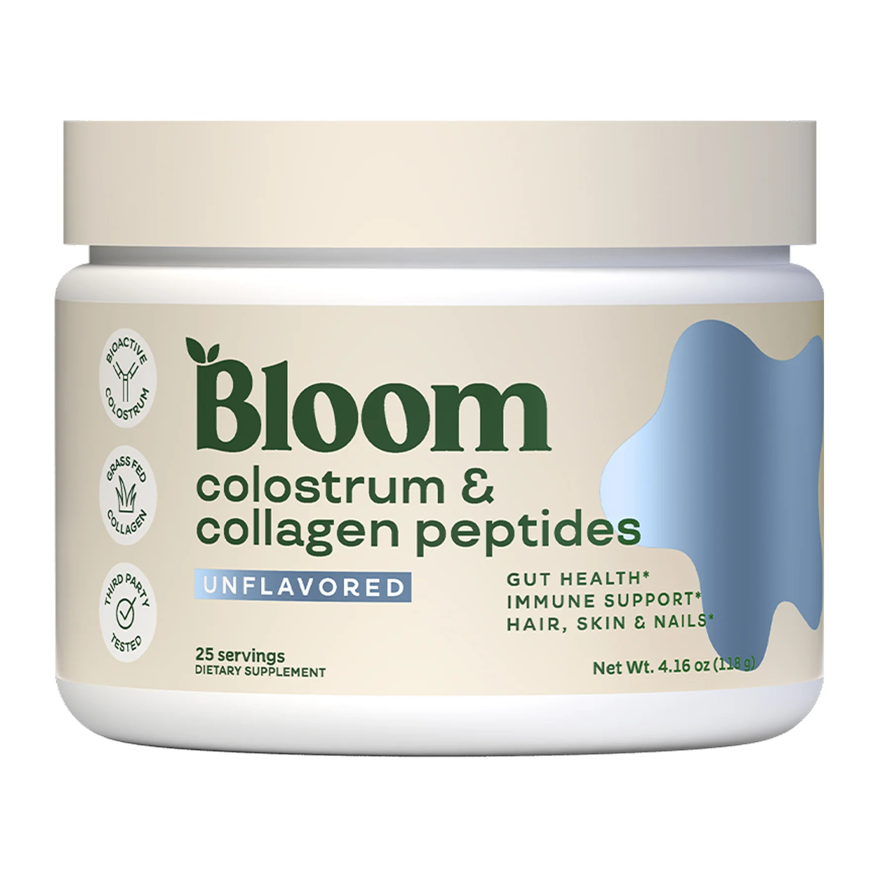 Bloom Nutrition Colostrum & Collagen Peptides Powder, Unflavored, 25 Servings | Walmart (US)