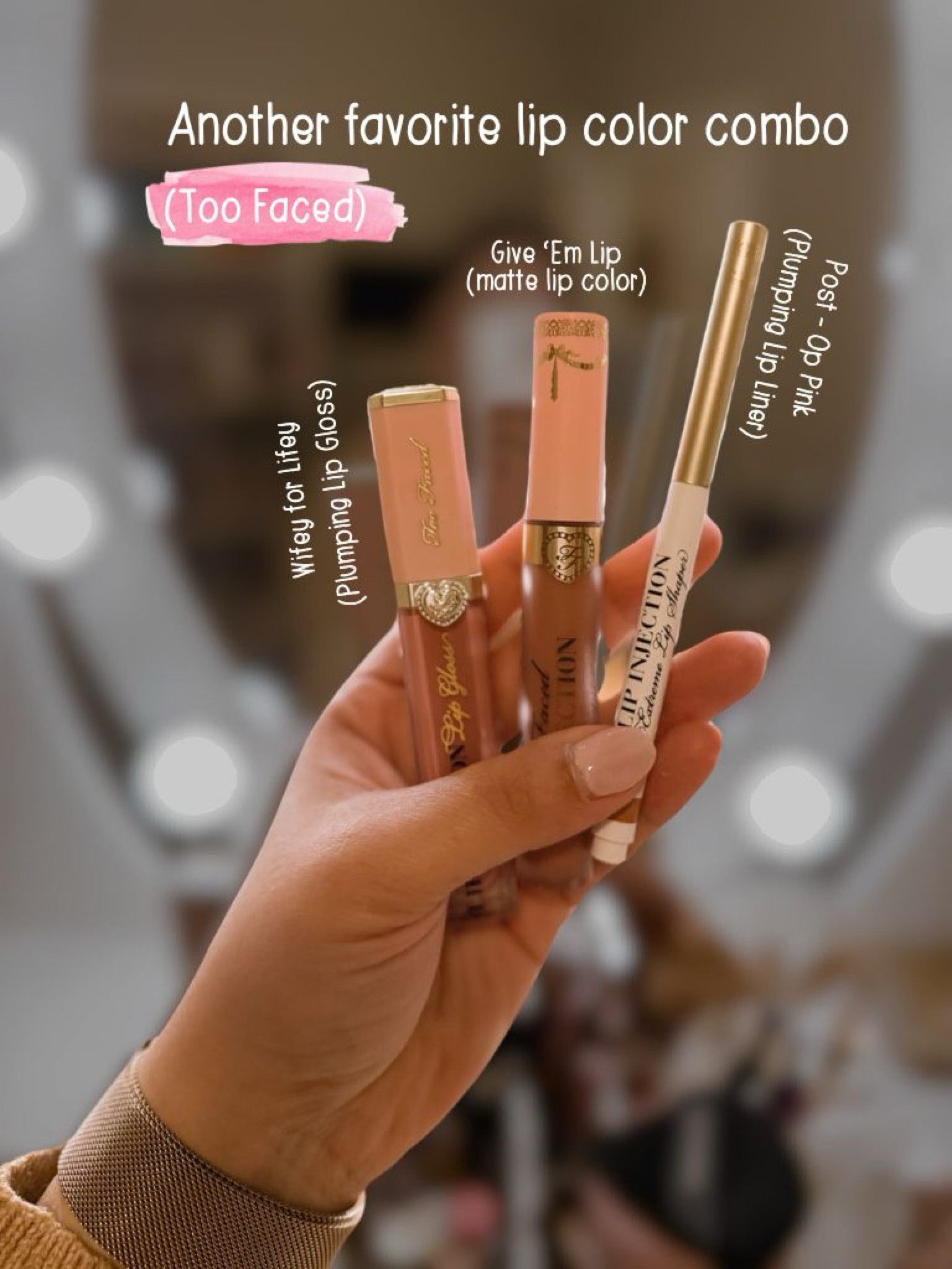 This is another favorite color combination I have been using so much lately. All from Too Faced! The gloss is the plumping version so it will tingle 😂

#LTKBeauty #LTKStyleTip #LTKGiftGuide