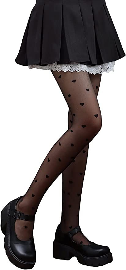 SHENHE Women's Sheer Mesh Tights High Waist Control Top Footed Pantyhose Stockings | Amazon (US)
