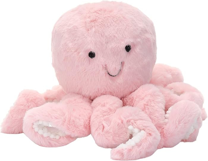 Lambs & Ivy Sea Dreams Pink Plush Octopus Stuffed Animal Toy - Bubbles | Amazon (US)