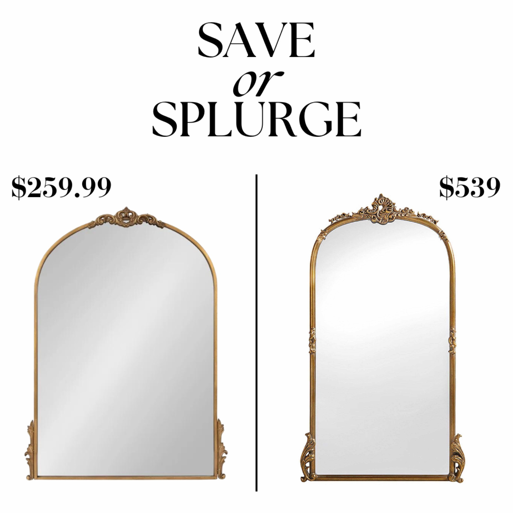 Save or Splurge

Save or splurge, mirrors, accent mirrors, wall mirrors, home, home decor, wall decor

#LTKhome #LTKstyletip