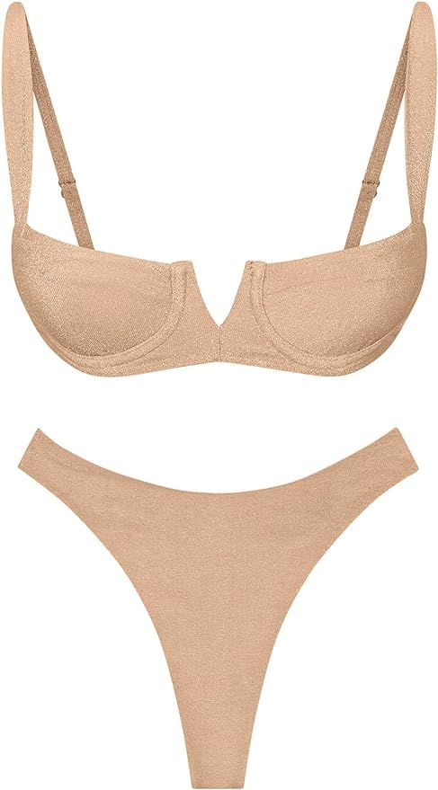 Narecte Womens Swimsuits Women, Sexy Bikini Sets for Women, Bathing Suit for Women, Triangle Biki... | Amazon (US)