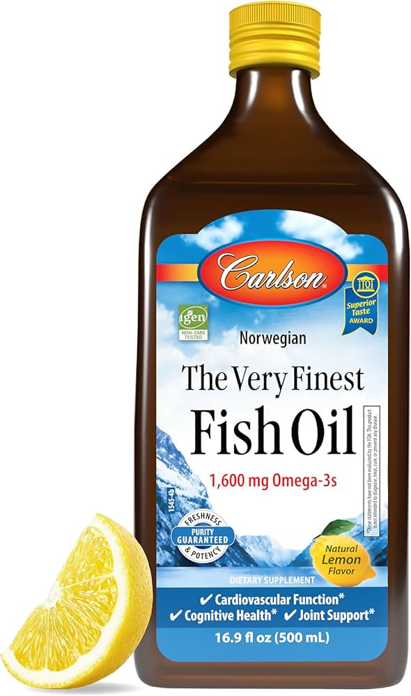 Carlson - The Very Finest Fish Oil, 1600 mg Omega-3s, Liquid Supplement, Norwegian, Wild-Caught, ... | Amazon (US)