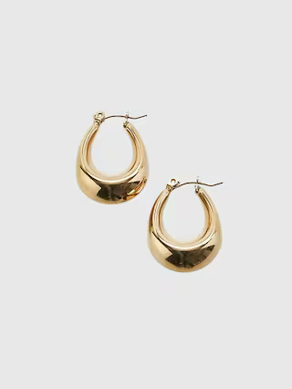 Gold Oval Hoop Earrings | Gap (US)