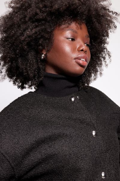 Oversized Button-front Jacket - Black - Ladies | H&M US | H&M (US + CA)
