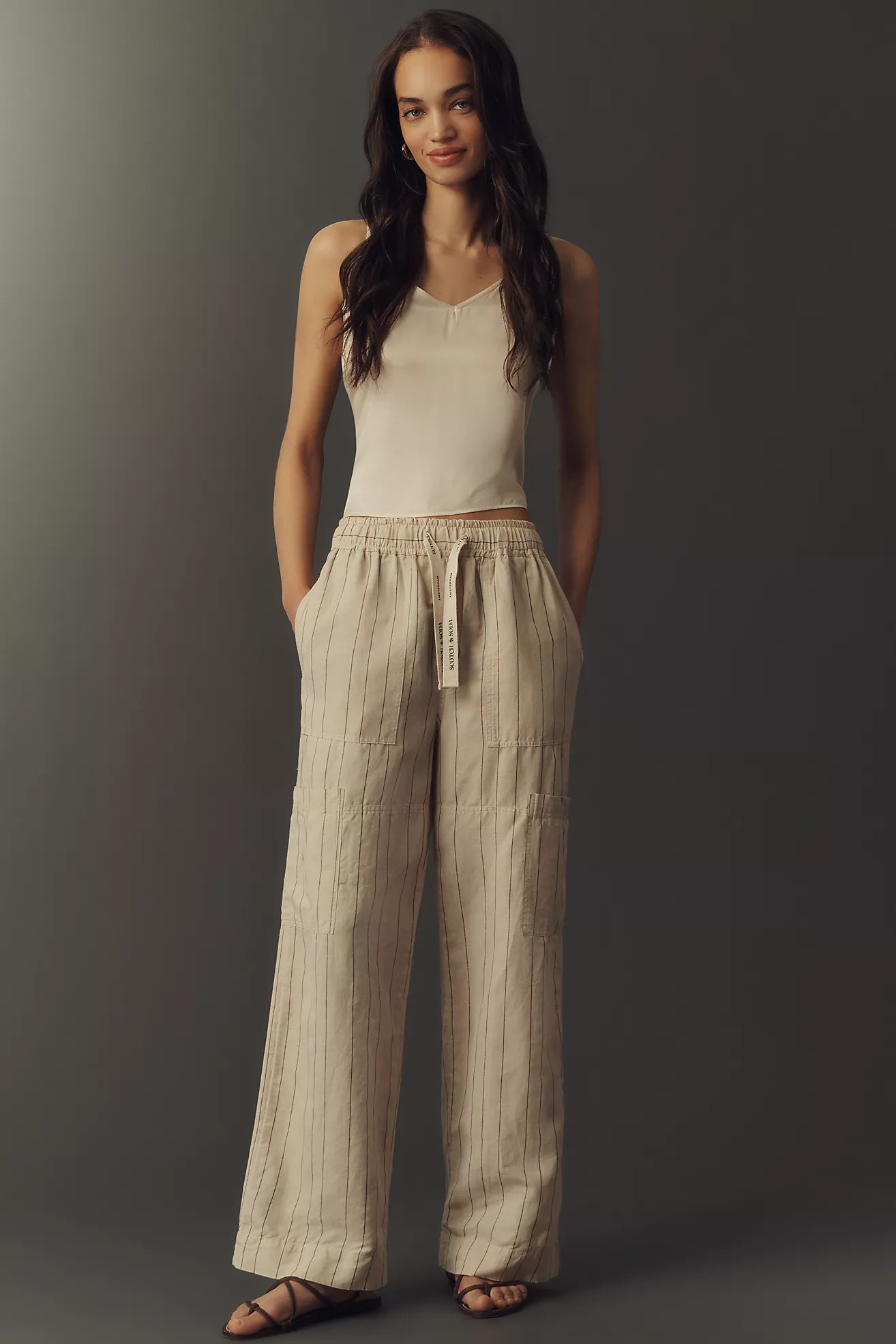 Scotch & Soda Cotton Linen Noa Wide-Leg Pants | Anthropologie (US)