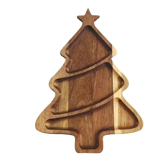 Eliaeconx Wooden Christmas Tray, Tree Shaped Party Server, Festive Desserts and Snacks Plate, for... | Walmart (US)