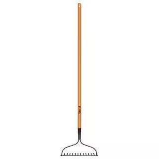 47 in. L Wood Handle 14-Tines Garden Bow Rake | The Home Depot
