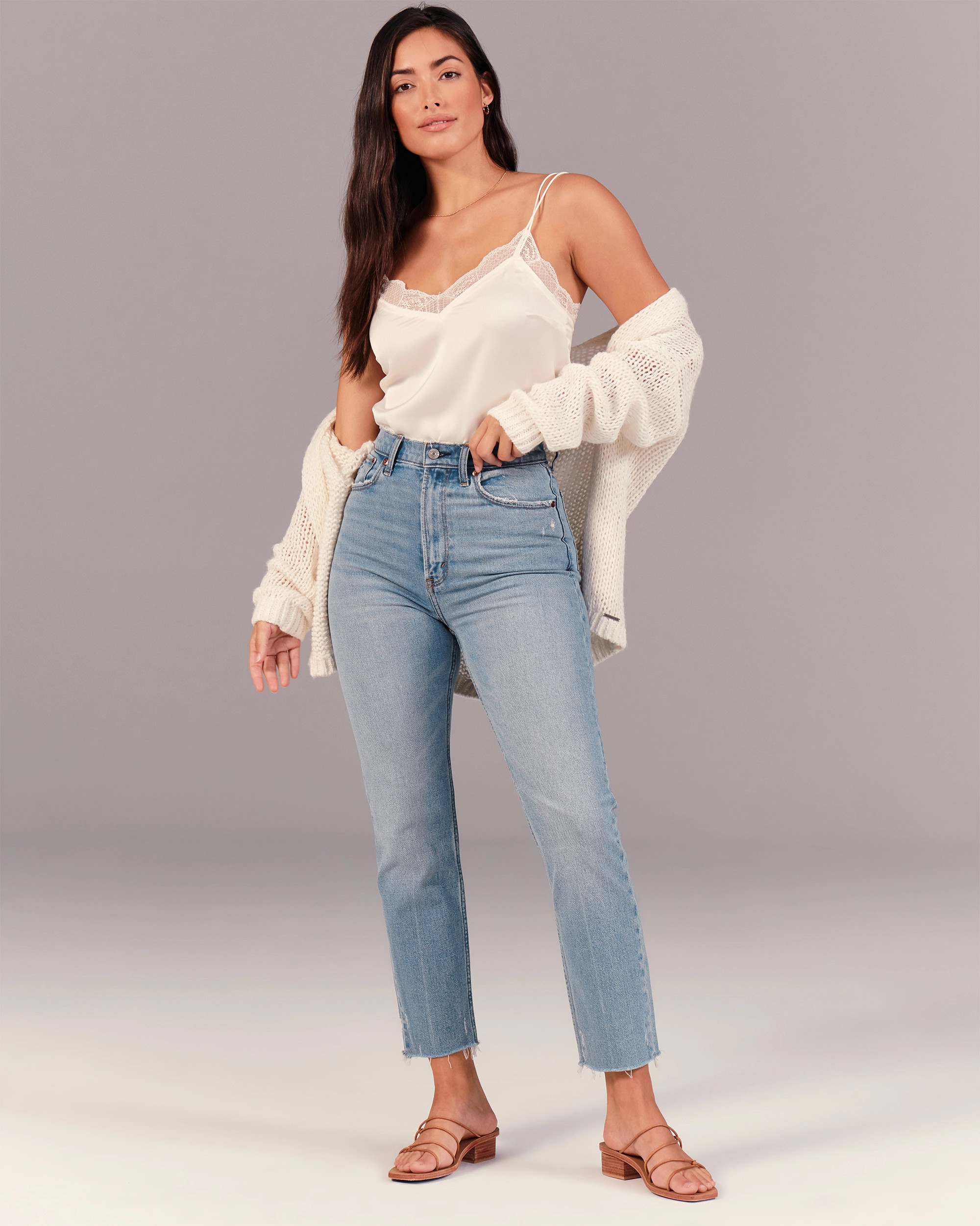 A&F Vintage Stretch Denim
			


  
						
							Curve Love Ultra High Rise Ankle Straight Jeans
... | Abercrombie & Fitch (US)