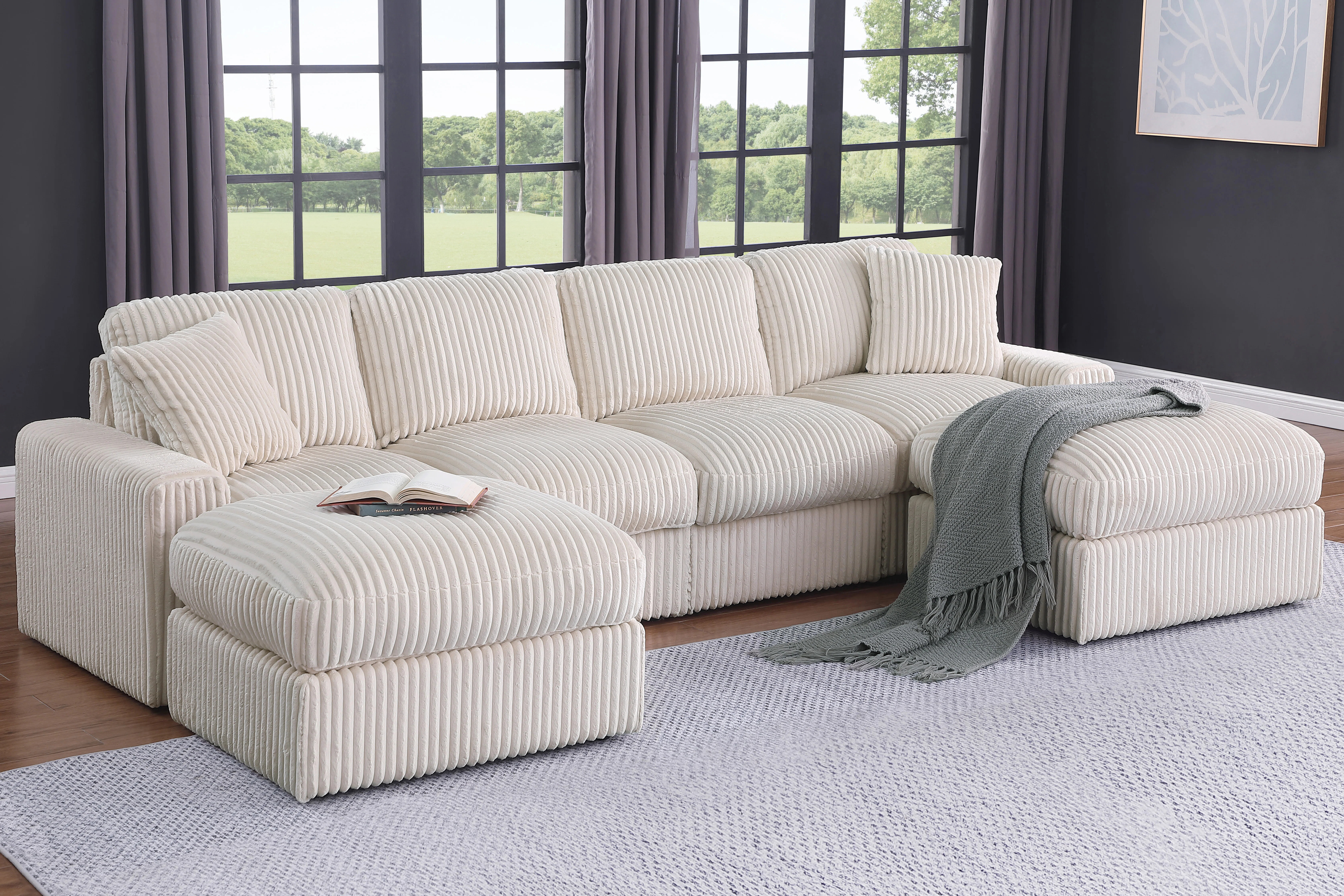 Tolzmann Sectional Sofa With 2 Ottomans | Wayfair North America