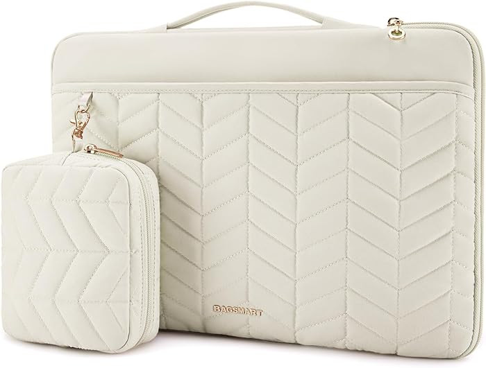 BAGSMART Laptop Case with Handle, Puffy Padded Laptop Bag Sleeve for Women, Portable MacBook Air/... | Amazon (US)