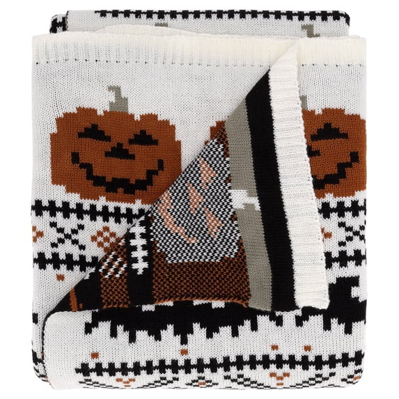My Texas House Pumpkins and Bats Cotton Knit Throw, Multicolor, 50" x 60" | Walmart (US)