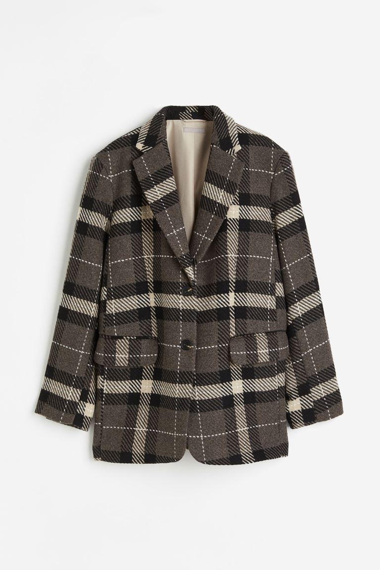 Oversized Blazer - Schwarz/Gestreift - Ladies | H&M DE | H&M (DE, AT, CH, NL, FI)