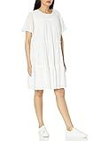 The Drop Women's Esme Short Sleeve Tiered Baby Doll Eyelet Cotton Mini Dress, White, XS | Amazon (US)
