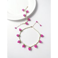 Handmade Beaded Pink Strawberry Bracelet & Necklace | Beaded Jewelry Fruit Pearl Gift For All | Etsy (US)