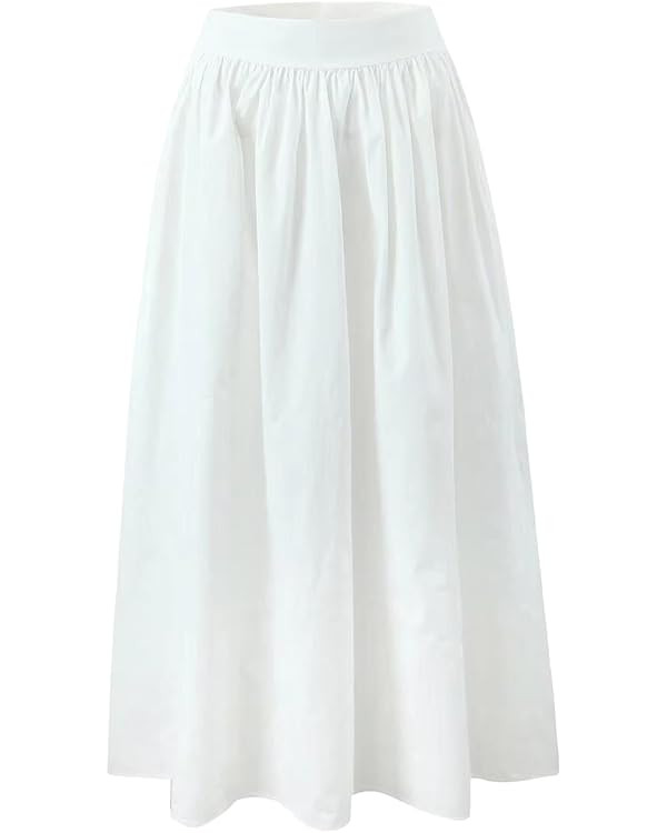 Women Ankle Length A Line Skirt with High Waist Side Zipper Casual Summer Style | Amazon (US)