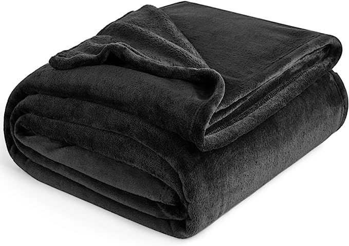 Bedsure Fleece Blanket Throw Blanket Black - 300GSM Throw Blankets for Couch, Sofa, Bed, Soft Lig... | Amazon (US)