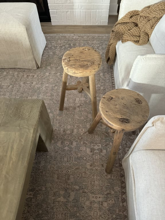 Artissance Round Vintage Stool, Weathered Natural Wood Finish (Size & Finish Vary) - 9'6" x 12'11... | Bed Bath & Beyond