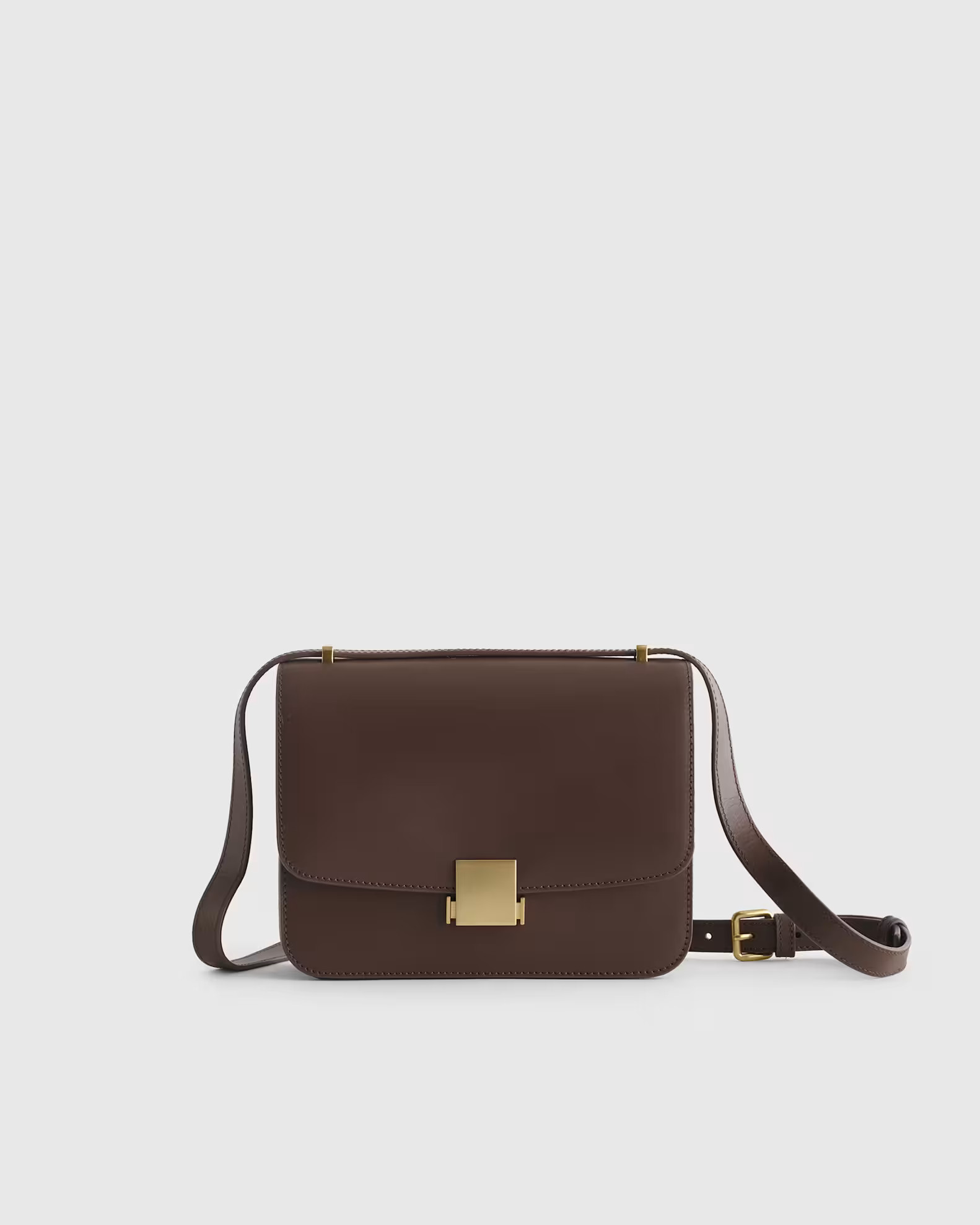 Italian Leather Box Shoulder Bag | Quince