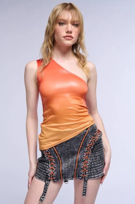 FEEL THE HEAT OMBRE ONE SHOULDER TANK TOP | AKIRA
