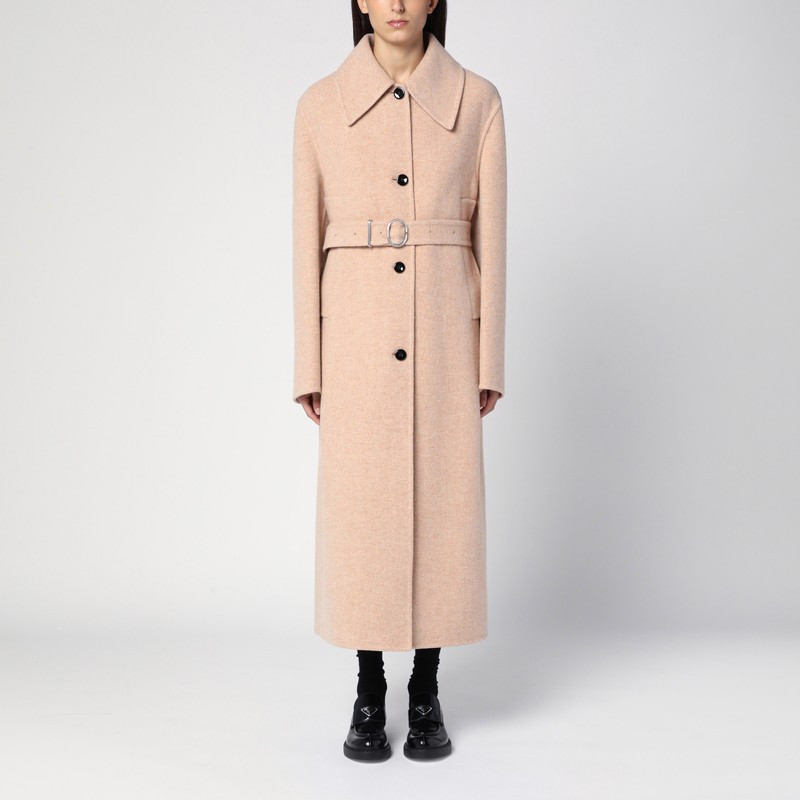 Pink granite wool coat | The Double F