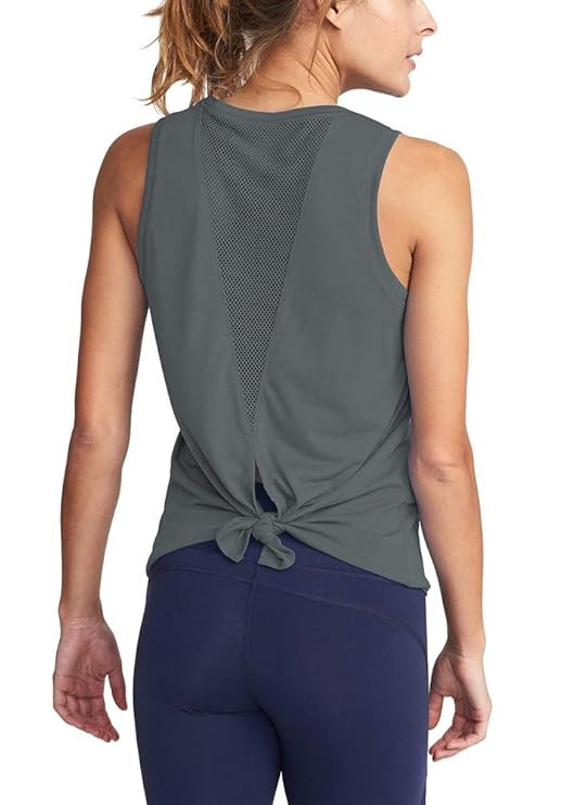 Mippo Womens Cute Workout Clothes Mesh Yoga Tops Exercise Gym Shirts Running Tank Tops | Amazon (US)