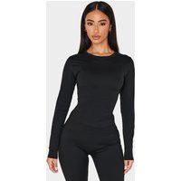 Petite Black Sculpt Long Sleeve Gym Top | PrettyLittleThing US