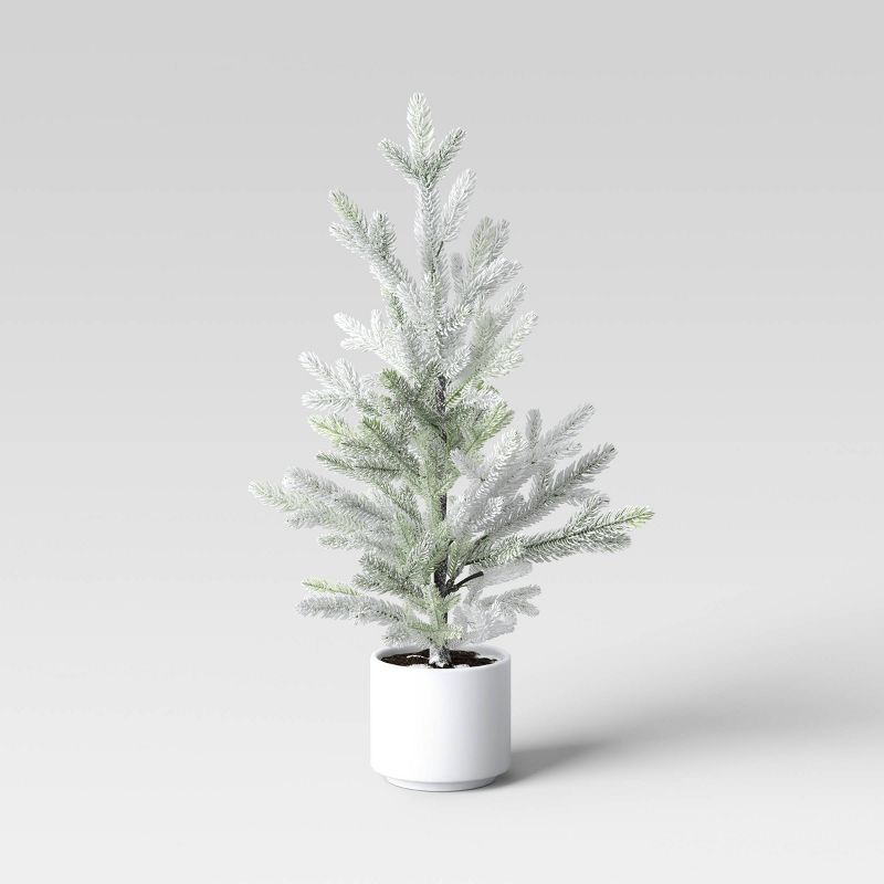 Flocked Artificial Tree White/Green - Threshold™ | Target