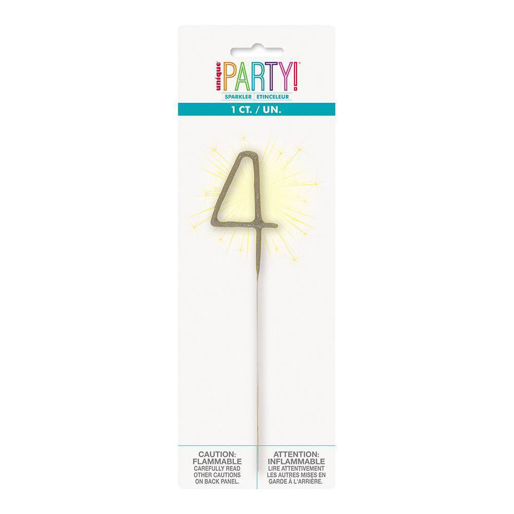 Number 4 Sparkler Flame Cake Candle | Target
